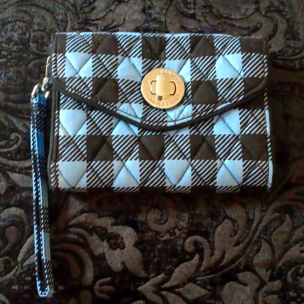 Vera Bradley Cornflower Blue Black Wallet - Picture 14 of 14